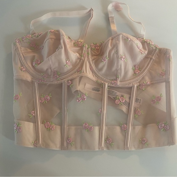 New! Victoria's Secret Rosebud Strapless Plunge-Back Corset Top 22995 - Picture 2 of 8